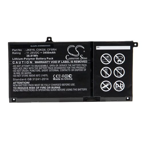 vhbw Batterie compatible avec Dell New Inspiron 15 5000 ordinateur portable Notebook (3450mAh, 11,25V, Li-polymère)