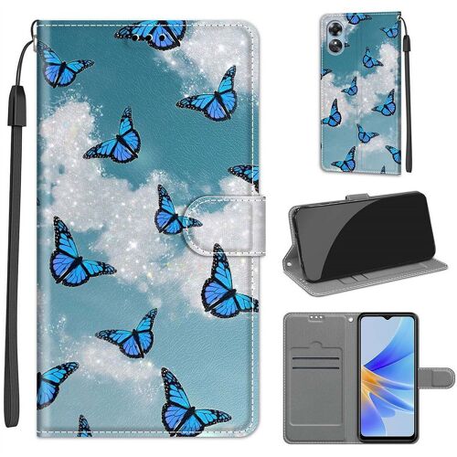 Saturcase Coque Pour Oppo A17, Beau Pu Cuir Magnétique Flip Portefeuille Support Porte-Carte Dragonne Protecteur Housse Étui Pour Oppo A17 (Dy-24)