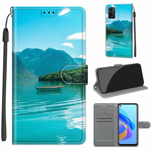 Saturcase Coque Pour Oppo A96 4g / A76 4g / A36 4g, Beau Pu Cuir Magnétique Flip Portefeuille Support Porte-Carte Dragonne Protecteur Housse Étui Pour Oppo A96 4g / A76 4g / A36 4g (Dy-28)