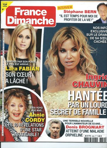 France Dimanche 18/06/2020 Lara Fabian, Annie Cordy, Vartan, Michel Sardou, Cabrel, Mireille Mathieu , Olivier Marchal, Charlotte Gainsbourg, Igor & Grichka Bogdanov, Ginette Garcin, Franck Dubosc