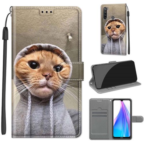 Saturcase Coque Pour Xiaomi Redmi Note 8t, Beau Pu Cuir Magnétique Flip Portefeuille Support Porte-Carte Dragonne Protecteur Housse Étui Pour Xiaomi Redmi Note 8t (Dy-23)
