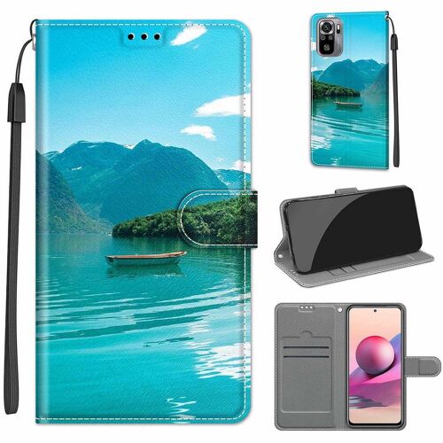 Saturcase Coque Pour Xiaomi Redmi Note 10 4g / 10s, Beau Pu Cuir Magnétique Flip Portefeuille Support Porte-Carte Dragonne Protecteur Housse Étui Pour Xiaomi Redmi Note 10 4g / 10s (Dy-28)