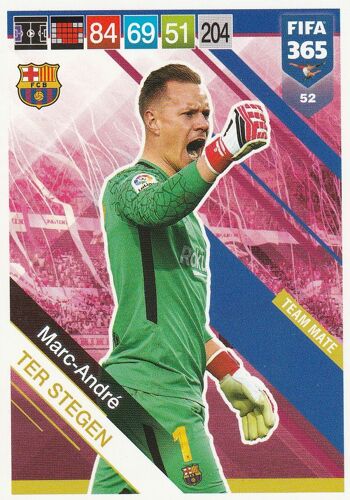 N° 52 - Carte Panini Adrenalyn Xl - Football Fifa 365 2019 - Marc Andre Ter Stegen - Barcelone