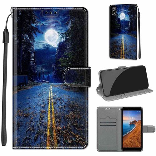 Saturcase Coque Pour Xiaomi Redmi 7a, Beau Pu Cuir Magnétique Flip Portefeuille Support Porte-Carte Dragonne Protecteur Housse Étui Pour Xiaomi Redmi 7a (Dy-27)