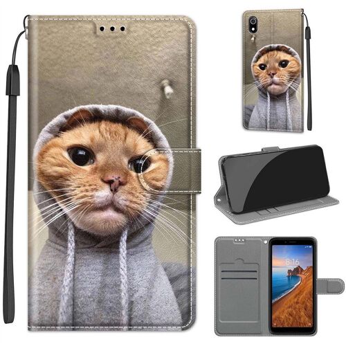 Saturcase Coque Pour Xiaomi Redmi 7a, Beau Pu Cuir Magnétique Flip Portefeuille Support Porte-Carte Dragonne Protecteur Housse Étui Pour Xiaomi Redmi 7a (Dy-23)