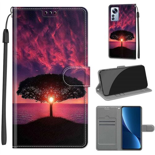 Saturcase Coque Pour Xiaomi 12 Pro / 12s Pro, Beau Pu Cuir Magnétique Flip Portefeuille Support Porte-Carte Dragonne Protecteur Housse Étui Pour Xiaomi 12 Pro / 12s Pro (Dy-25)