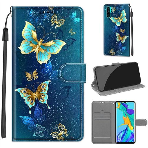 Saturcase Coque Pour Huawei P30 Pro, Beau Pu Cuir Magnétique Flip Portefeuille Support Porte-Carte Dragonne Protecteur Housse Étui Pour Huawei P30 Pro (Dy-21)