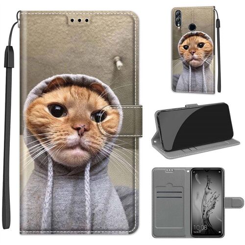 Saturcase Coque Pour Huawei P Smart 2019, Beau Pu Cuir Magnétique Flip Portefeuille Support Porte-Carte Dragonne Protecteur Housse Étui Pour Huawei P Smart 2019 (Dy-23)