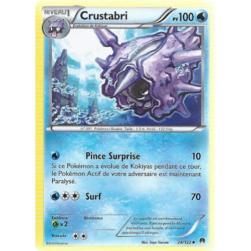 Carte Pokemon - Crustabri - Pv 100 - 24/122 - Peu Commune - Vf