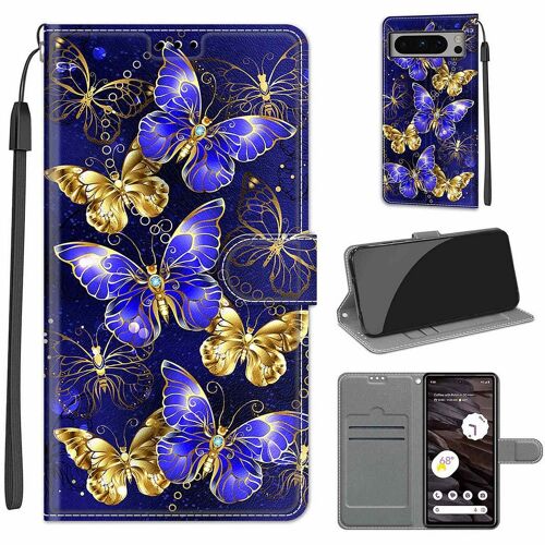 Saturcase Coque Pour Google Pixel 8 Pro, Beau Pu Cuir Magnétique Flip Portefeuille Support Porte-Carte Dragonne Protecteur Housse Étui Pour Google Pixel 8 Pro (Dy-26)