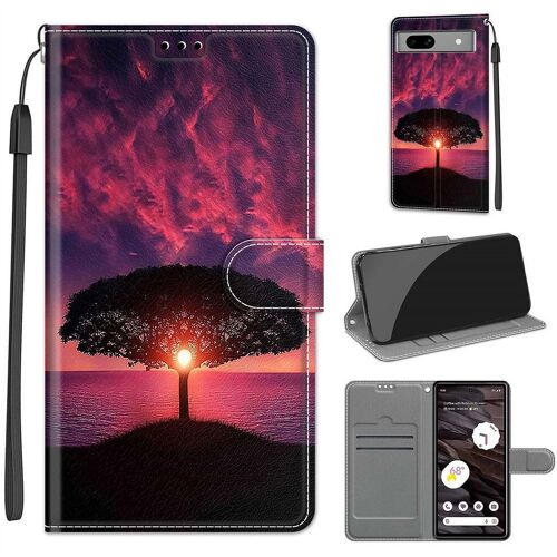 Saturcase Coque Pour Google Pixel 7a, Beau Pu Cuir Magnétique Flip Portefeuille Support Porte-Carte Dragonne Protecteur Housse Étui Pour Google Pixel 7a (Dy-25)