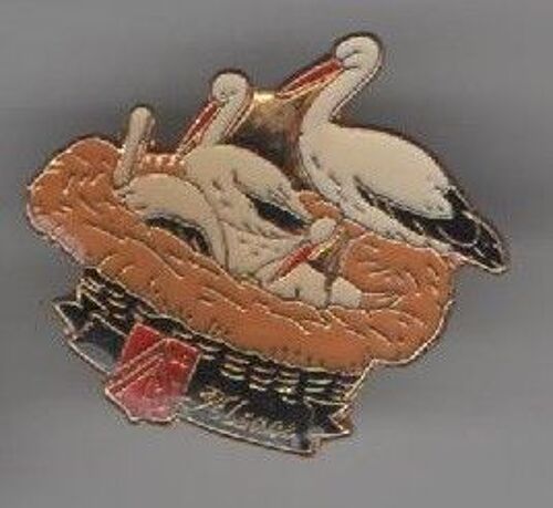 Pin's Region Alsace Cigognes Animaux Oiseaux Ref 1753