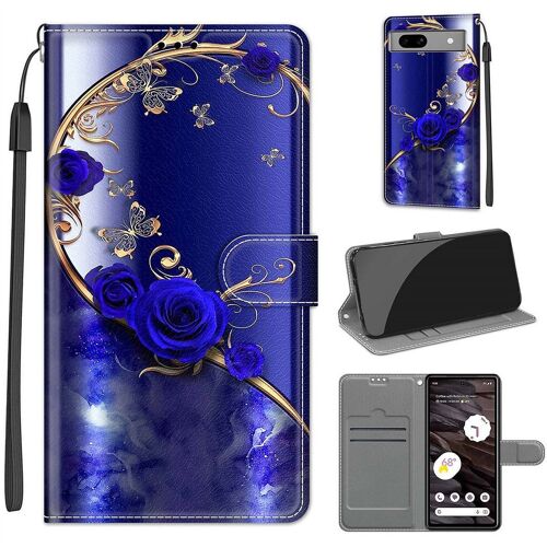 Saturcase Coque Pour Google Pixel 7a, Beau Pu Cuir Magnétique Flip Portefeuille Support Porte-Carte Dragonne Protecteur Housse Étui Pour Google Pixel 7a (Dy-22)