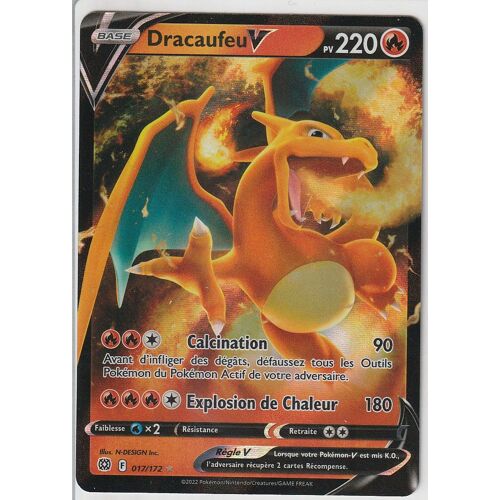 Carte Pokemon - Dracaufeu V - 017/172 - Ultra-Rare - Épée Et Bouclier 9 - Stars Etincelantes - Eb9 -Vf