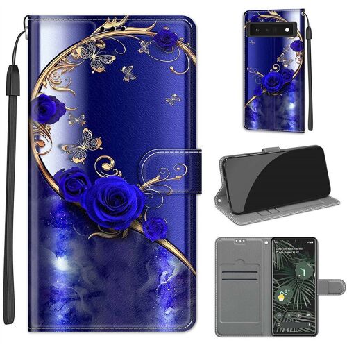Saturcase Coque Pour Google Pixel 6 Pro, Beau Pu Cuir Magnétique Flip Portefeuille Support Porte-Carte Dragonne Protecteur Housse Étui Pour Google Pixel 6 Pro (Dy-22)