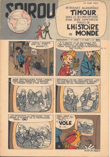 Spirou N°845  Du 24 Juin 1954
