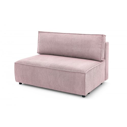 Chauffeuse 2 Places Sans Accoudoir Pour Canapé Modulable Nihad Tissu Velours Côtelé Violet
