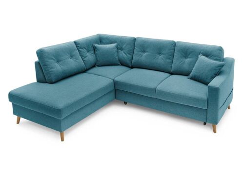 Canapé d'angle L convertible SWEDEN Bleu Canard Angle gauche