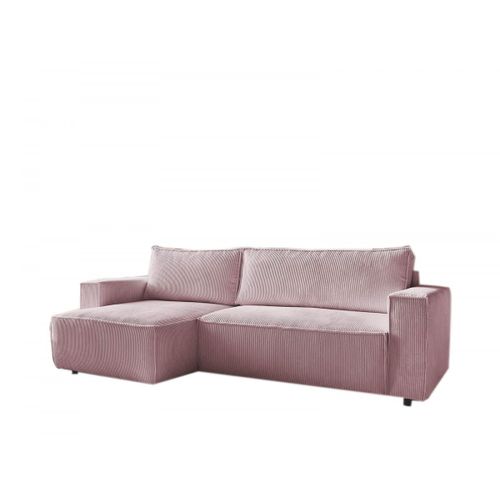 Canapé D'angle Réversible Convertible Coffre Nihad Velours Côtelé Violet