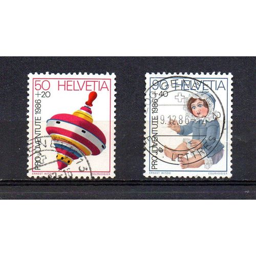Suisse- Lot De 2 Timbres Oblitérés- Jouets