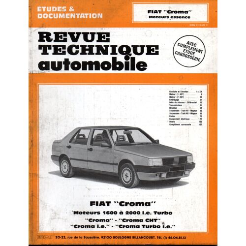 Revue Technique Automobile N° 507.1 Fiat Croma Essence