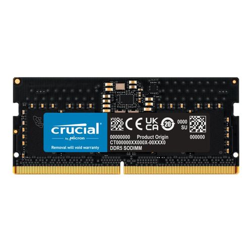 Crucial - DDR5 - module - 8 Go - SO DIMM 262 broches - 4800 MT/s / PC5-38400 - CL40 - 1.1 V - mémoire sans tampon - non ECC
