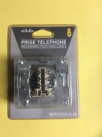 Prise téléphone mécanisme pour habillage 8 plots - Arnould