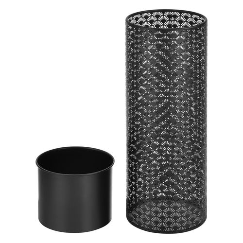 Ensemble De 2 Supports De Plantes Lot Pots De Fleur Set Cache-Pot Ensemble Bacs À Fleurs Vases Métal Tailles Différentes Noir Helloshop26 03_0005159