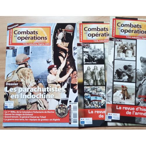 Lot 3 Magazines Combats Et Opérations, Numéros 1,2,3 La Revue D'histoire De L'armée Française