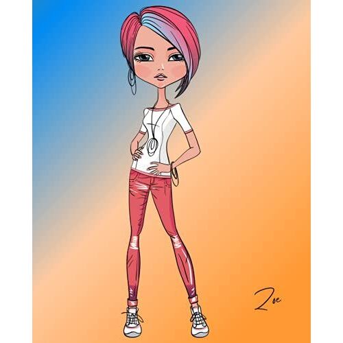 Fierce Girl: Zoe (7.5x9.25in) 150 Page Lined Notebook: Color: Popsycle
