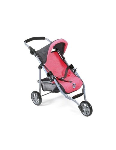 Petite poussette de jogging LOLA pour poupées, anthracite - rose