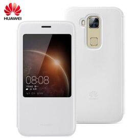 Etui Huawei A rabat latéral avec fenetre pour Huawei G8 - blanc