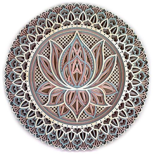 Mandala bohème en métal, fleur de Lotus, décoration murale, Sculpture suspendue en fer forgé, ornement artistique rustique pour Yoga