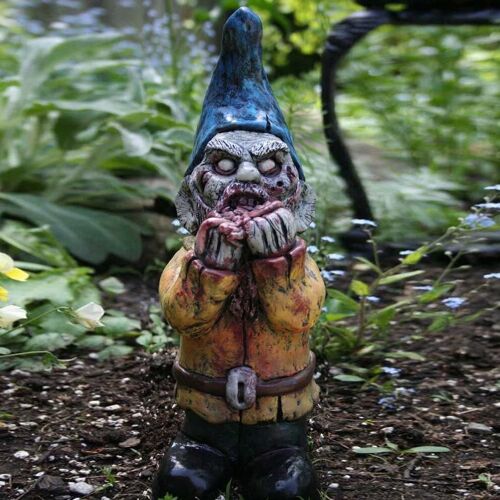 Statue de Gnome d'horreur Zombie en résine, 1 pièce, figurine naine, ornement de jardin, plantes en pot, accessoire d'halloween