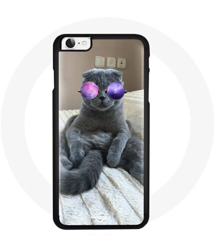 Coque pour Iphone 7 Chat lunette violette