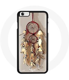Coque Iphone SE 2020 Attrape rêve beige rouge beau sommeil douceur tendresse coeur protection indien plume pastel amour love