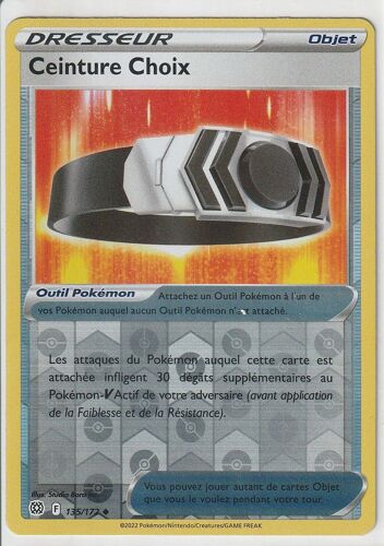 Carte Pokemon - Ceinture Choix - 135/172 - Reverse - Épée Et Bouclier 9 - Stars Etincelantes - Eb9 - Vf