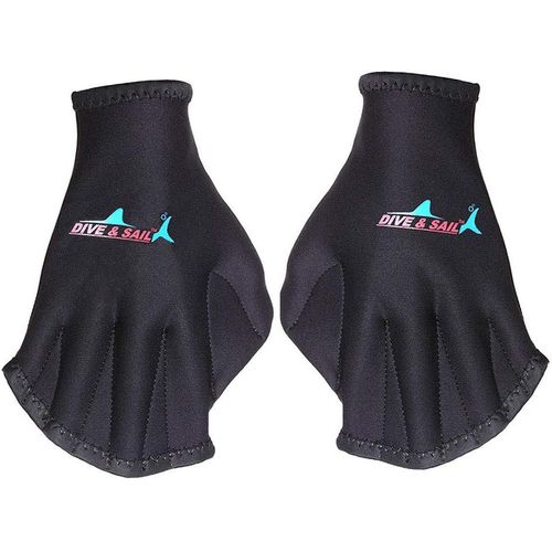 Gants De Natation Palmés Pour L'entraînement Aquatique Adaptés À La Pagaie, Gants De Plongée Imperméables En Néoprène Imperméables (Noirs) 1 Paire