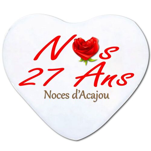 Cadeau De Mariage , Cadeau Saint Valentin Romantique, Magnifique Housse Zippée + Garniture Coussin Anniversaire De Mariage 27 Ans De Mariage,Noces D'adajou