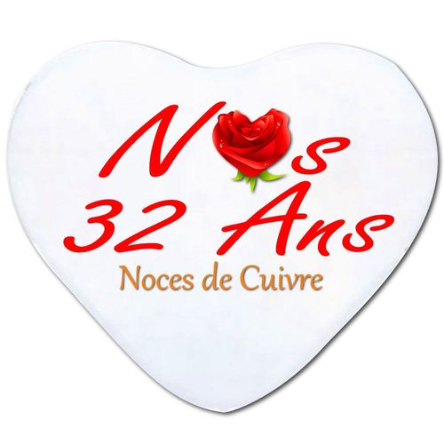 Cadeau De Mariage , Cadeau Saint Valentin Romantique, Magnifique Housse Zippée + Garniture Coussin Anniversaire De Mariage 32 Ans De Mariage,Noces De Cuivre