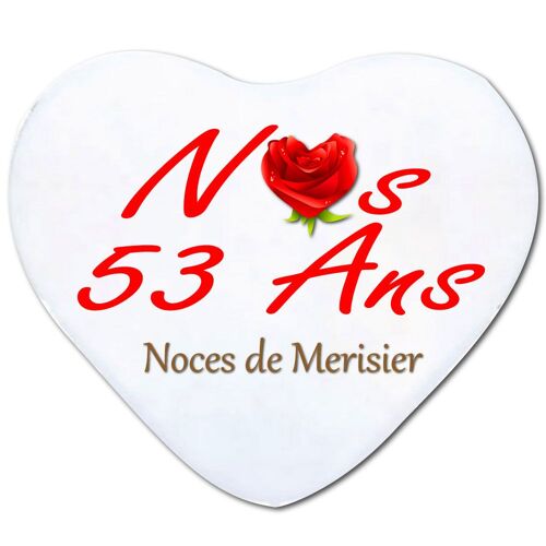 Cadeau De Mariage , Cadeau Saint Valentin Romantique, Magnifique Housse Zippée + Garniture Coussin Anniversaire De Mariage 53 Ans De Mariage,Noces De Merisier