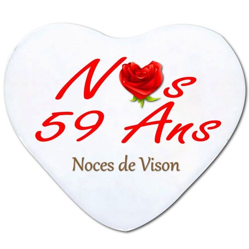 Cadeau De Mariage , Cadeau Saint Valentin Romantique, Magnifique Housse Zippée + Garniture Coussin Anniversaire De Mariage 59 Ans De Mariage,Noces De Vison
