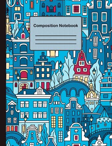 Composition Notebook: Wide Ruled Lined Paper Notebook Journal: Houses Leaves Workbook For Boys Girls Kids Teens Students For Back To School And Home College Writing Notes