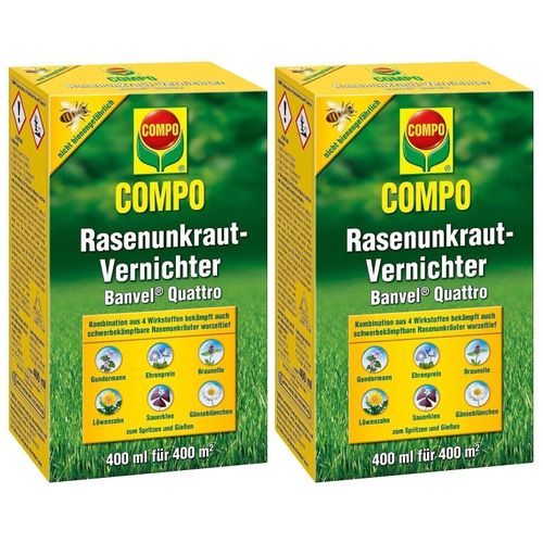 Désherbant Jardin Compo Gazon Herbicide Compo Pelouse Mauvaise Herbe Concentré 2x400ml