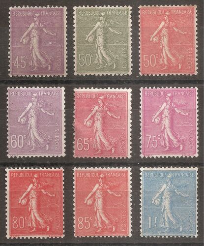 197 À 205 (1924) Série Des Semeuses Lignées Neuves Sans Gomme Nsg (Cote 84e) (9752)