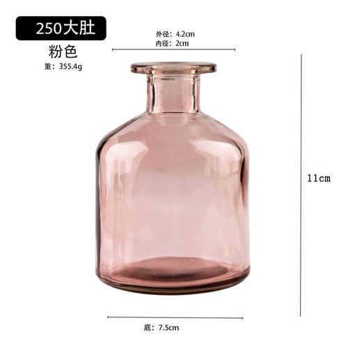 Grand ventre rose - Vases De Salon Contenant Des Fleurs Séchées, Style Nordique Pour La Maison, Accessoires En Verre Transparent, Décoration Ins Avec Aneth