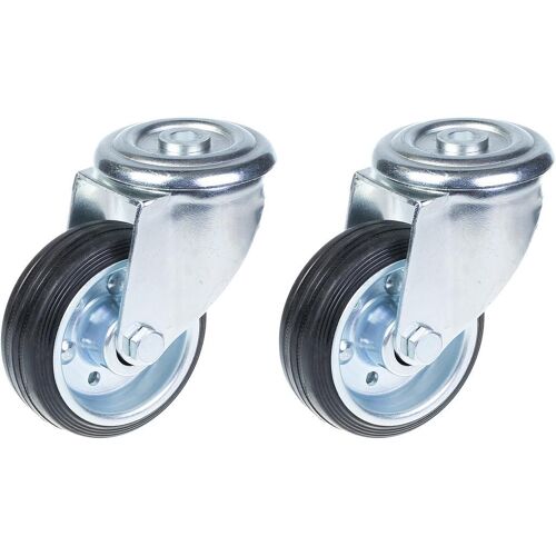 80mm 3" castor rubber tyre, swivel, strong 140kg capacity, set of 2