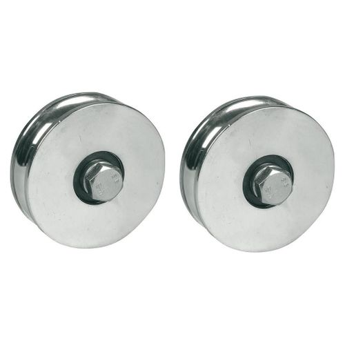 120mm Round groove wheel with 2 ball bearing - Set of 2