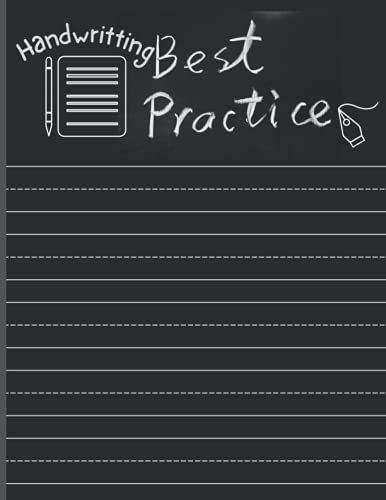 Handwritting Best Practice: Blank Dotted Lines Handwriting Practice Workbooks For Kids And Teens.