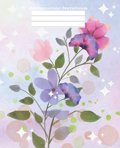 Composition Notebook: Lilac Flowers Notebook & Pink Purple Floral Composition Journal